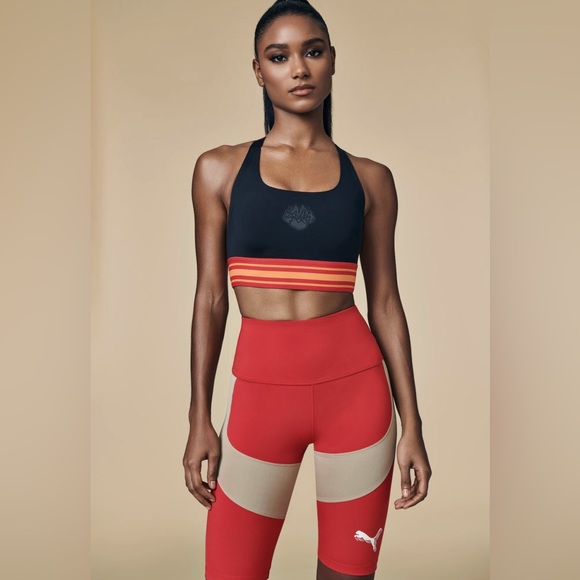 LAST ONE!  New PUMA color blocks  cropped leggings biker shorts N177 - Picture 3 of 8